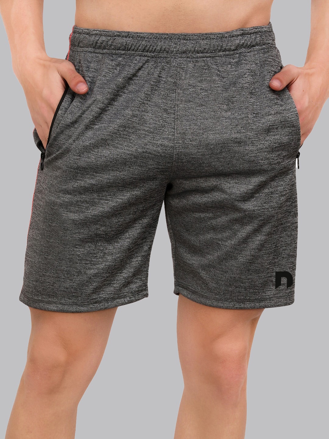 

NEVER LOSE Mid-Rise Cycling Sports Shorts, Grey