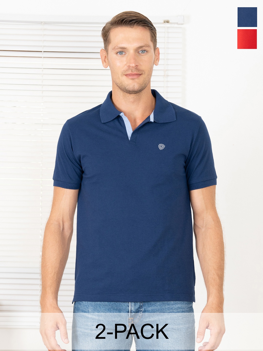

Lux Cozi Pack of 2 Polo Collar T-shirt, Red