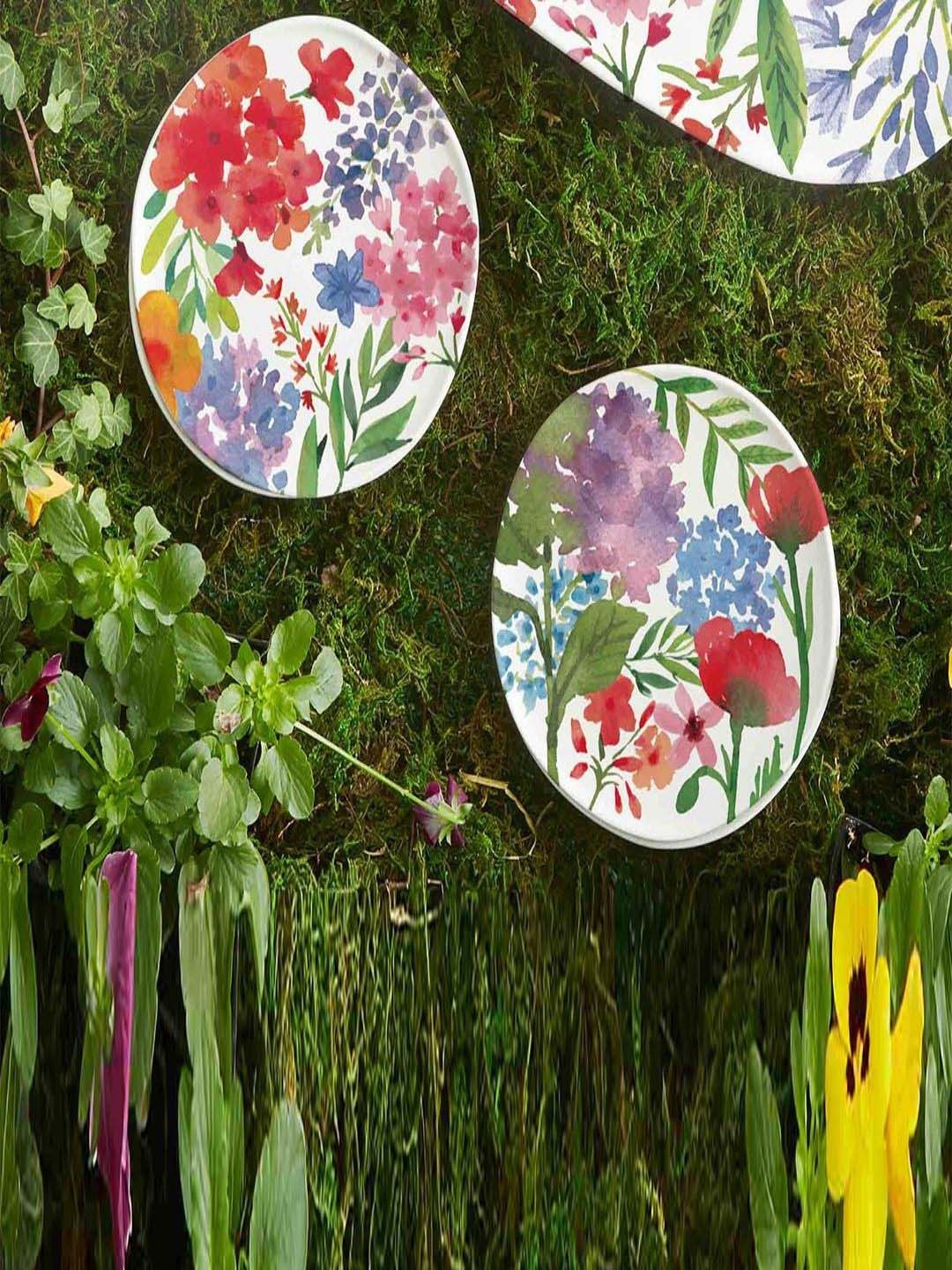

Rosanna Nature'S White & Green 4 Pieces Floral Printed Ceramic Matte Plates