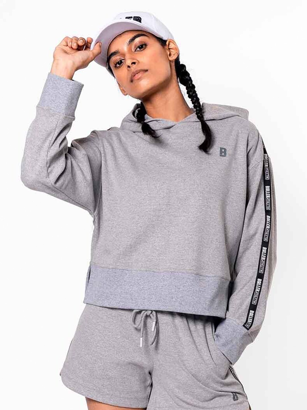 

Baller Athletik Hooded Long Sleeves Cotton Sweatshirt, Grey