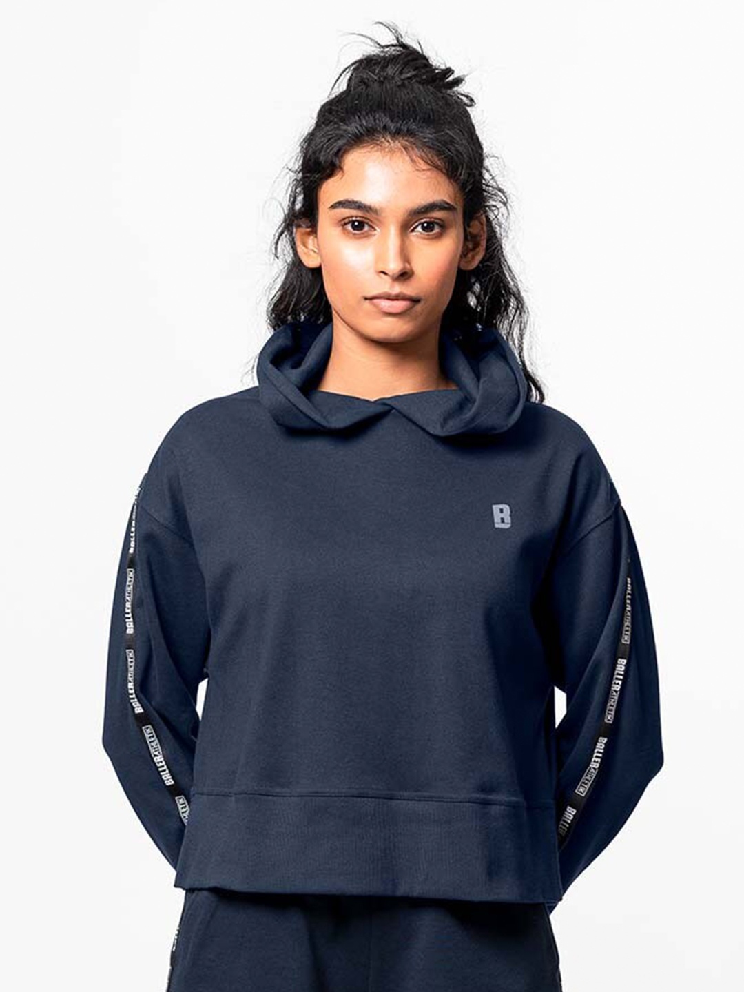 

Baller Athletik Hooded Long Sleeves Cotton Sweatshirt, Navy blue