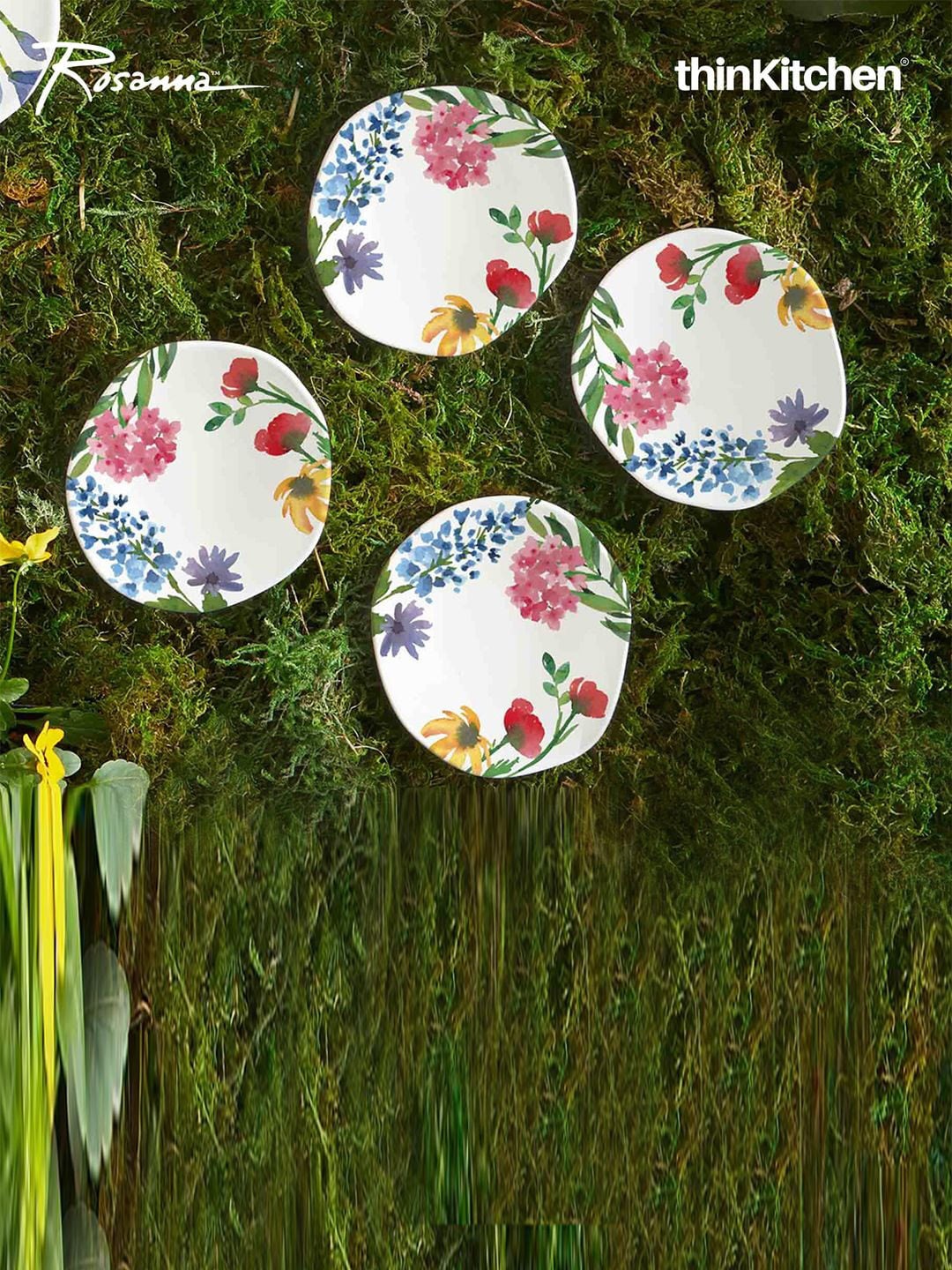 

Rosanna White & Pink 4 Pieces Printed Ceramic Serving Dish