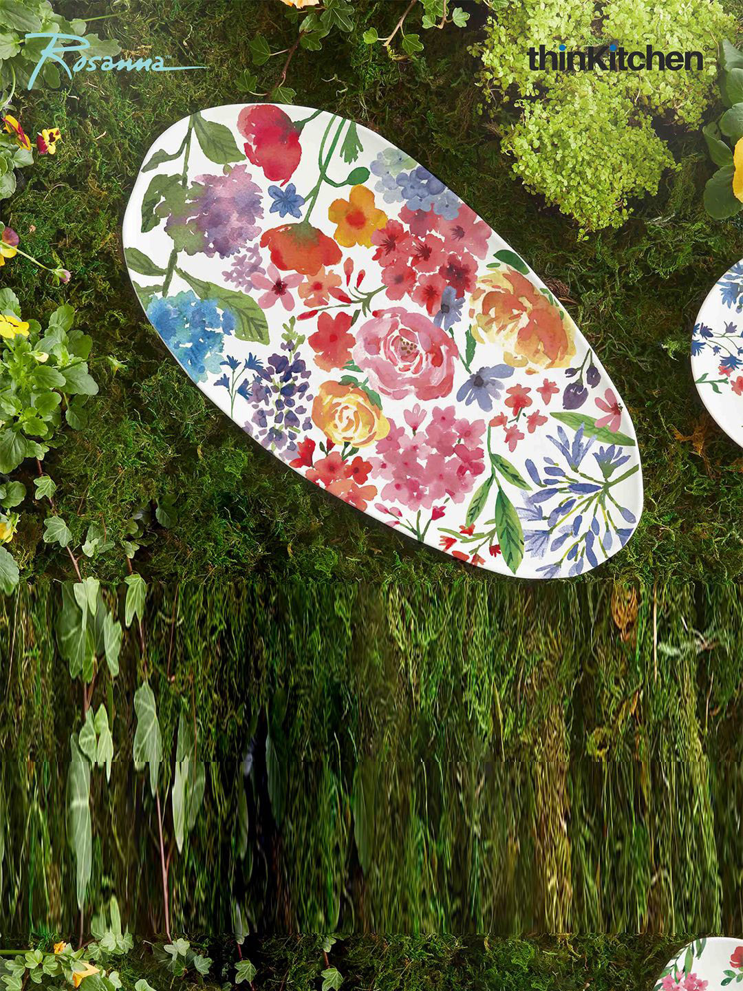 

Rosanna White & Pink Printed Ceramic Food Platter