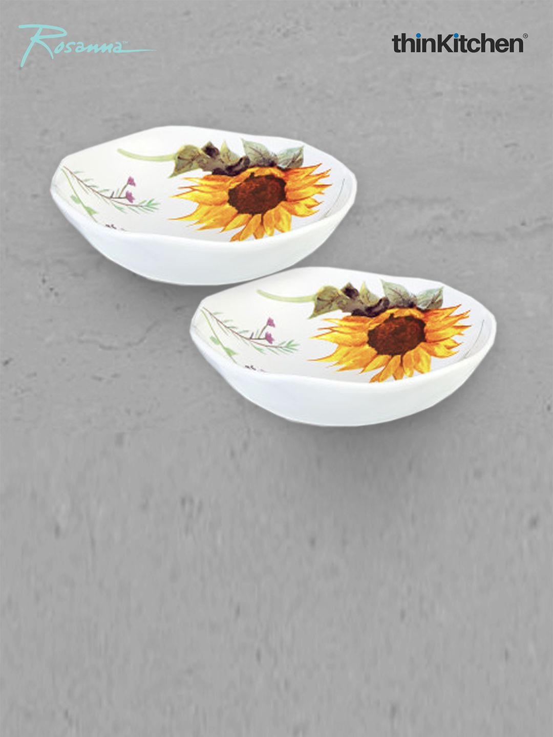 

Rosanna White & Yellow 4 Pieces Printed Ceramic Serving Dish