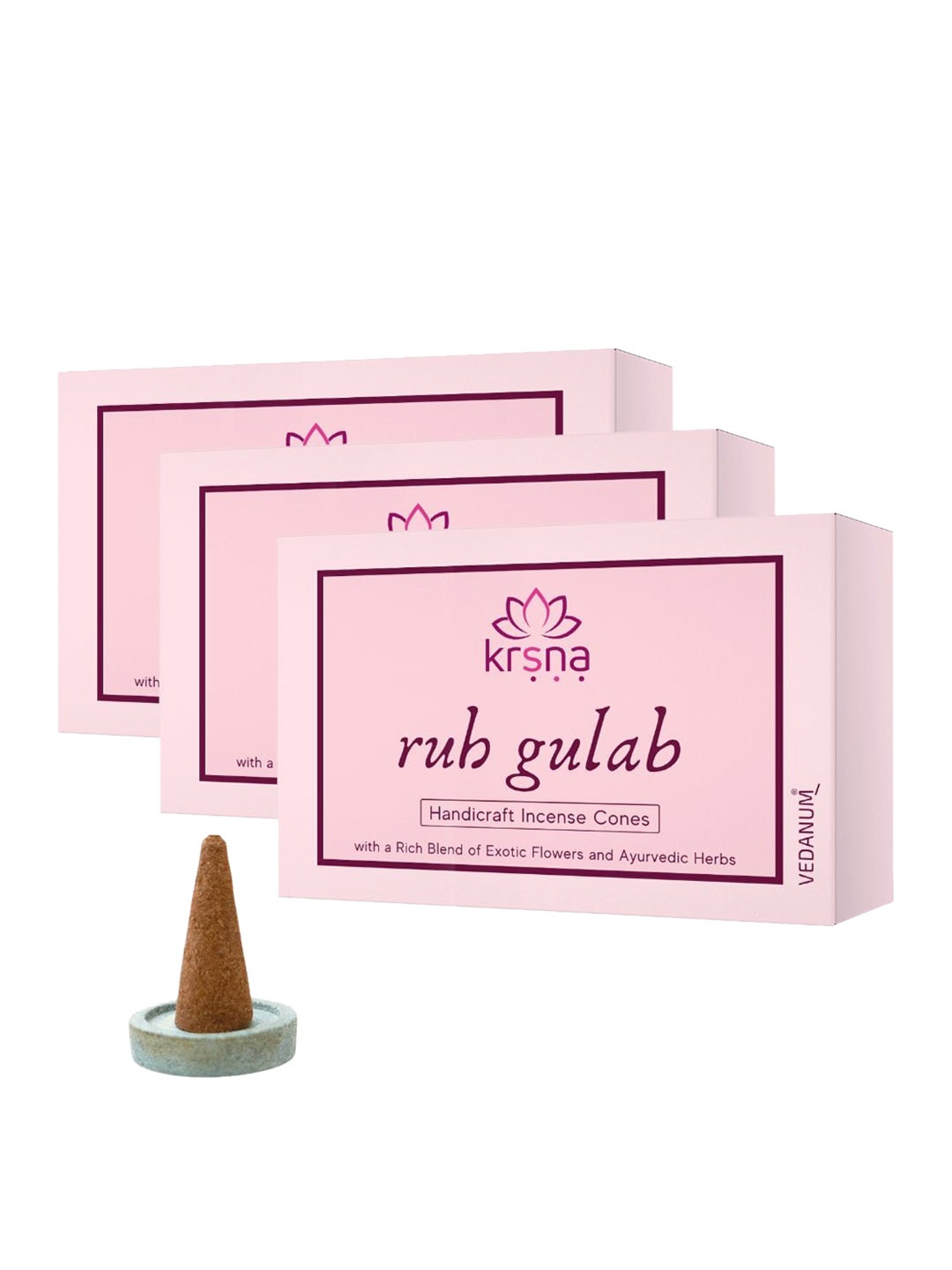 

VEDANUM Brown Charcoal Free Gulab Dhoop Cones