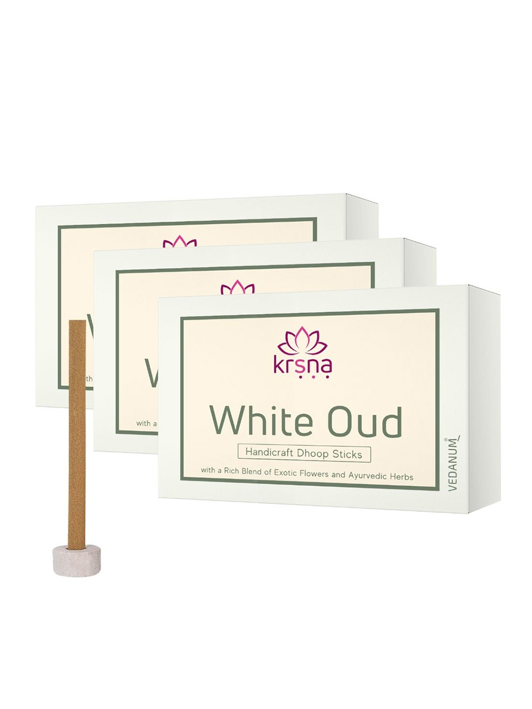 

VEDANUM Brown Charcoal Free Incense Organic Oud Dhoop Sticks