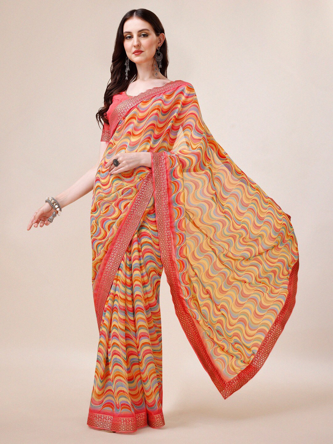 

Dori Striped Zari Saree, Pink