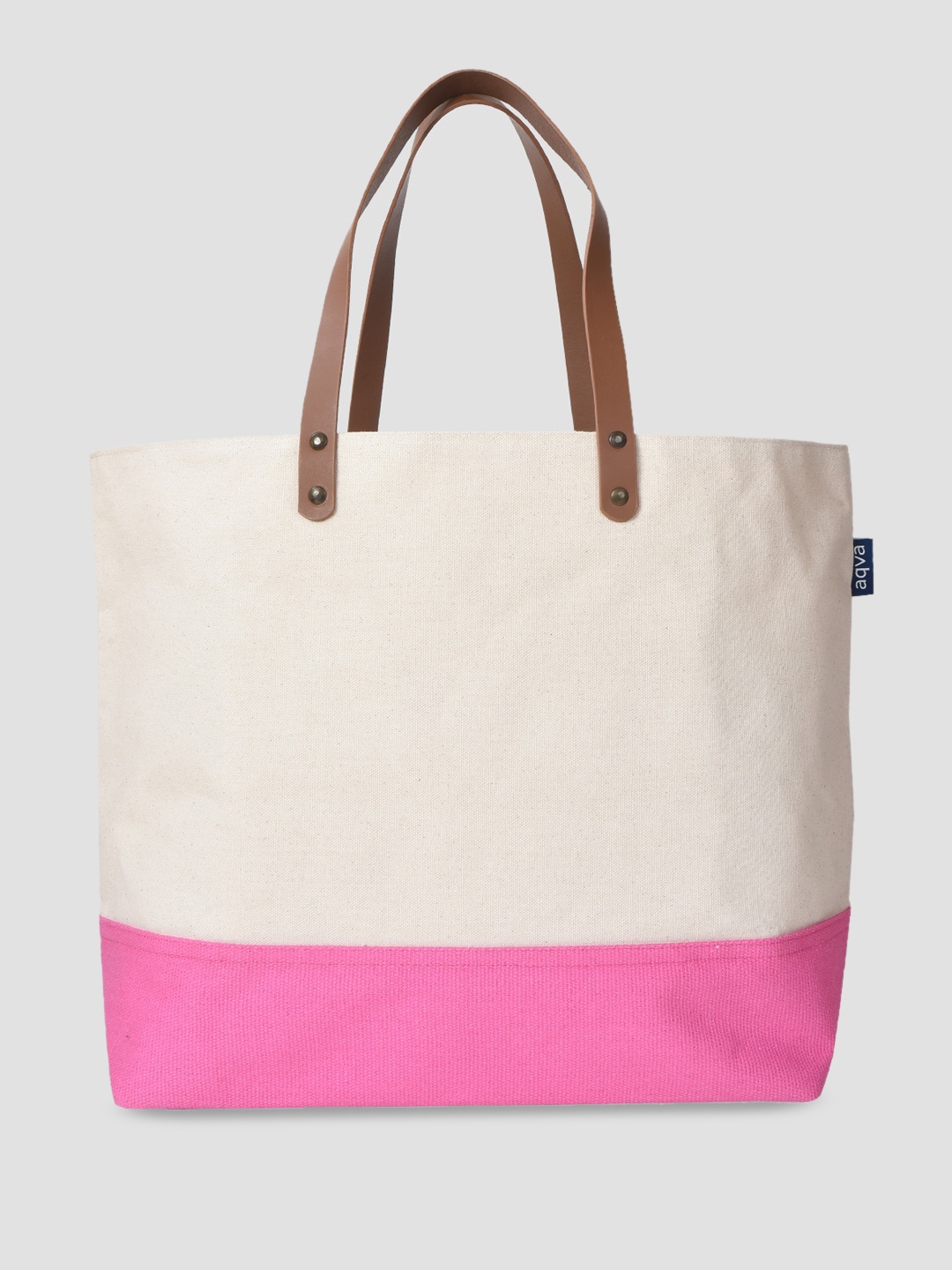 

AQVA Colourblocked Structured Tote Bag, Cream