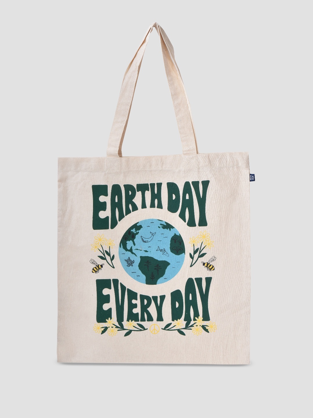 

AQVA Typography Printed Structured Tote Bag, White