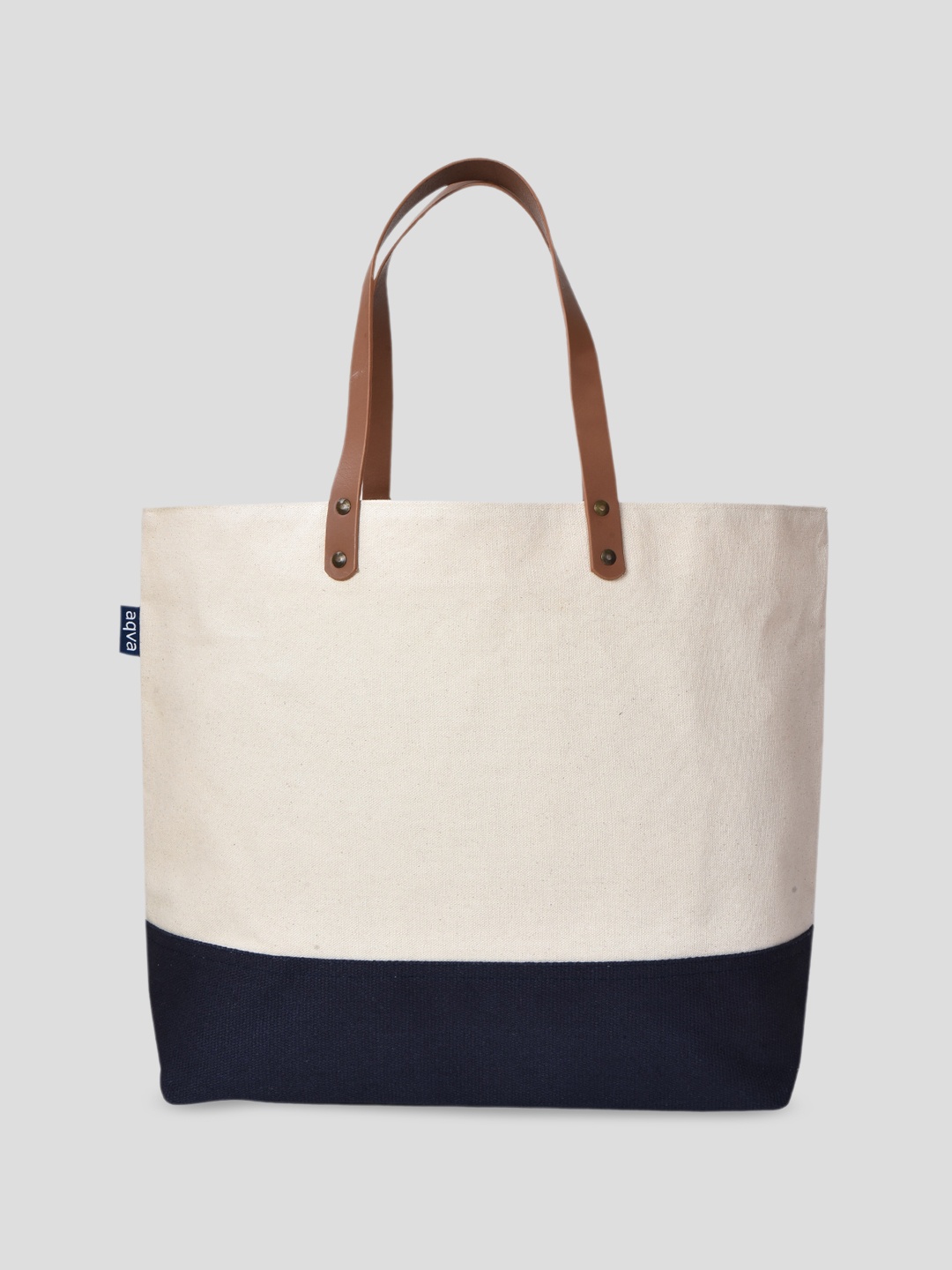 

AQVA Colourblocked Structured Tote Bag, Cream