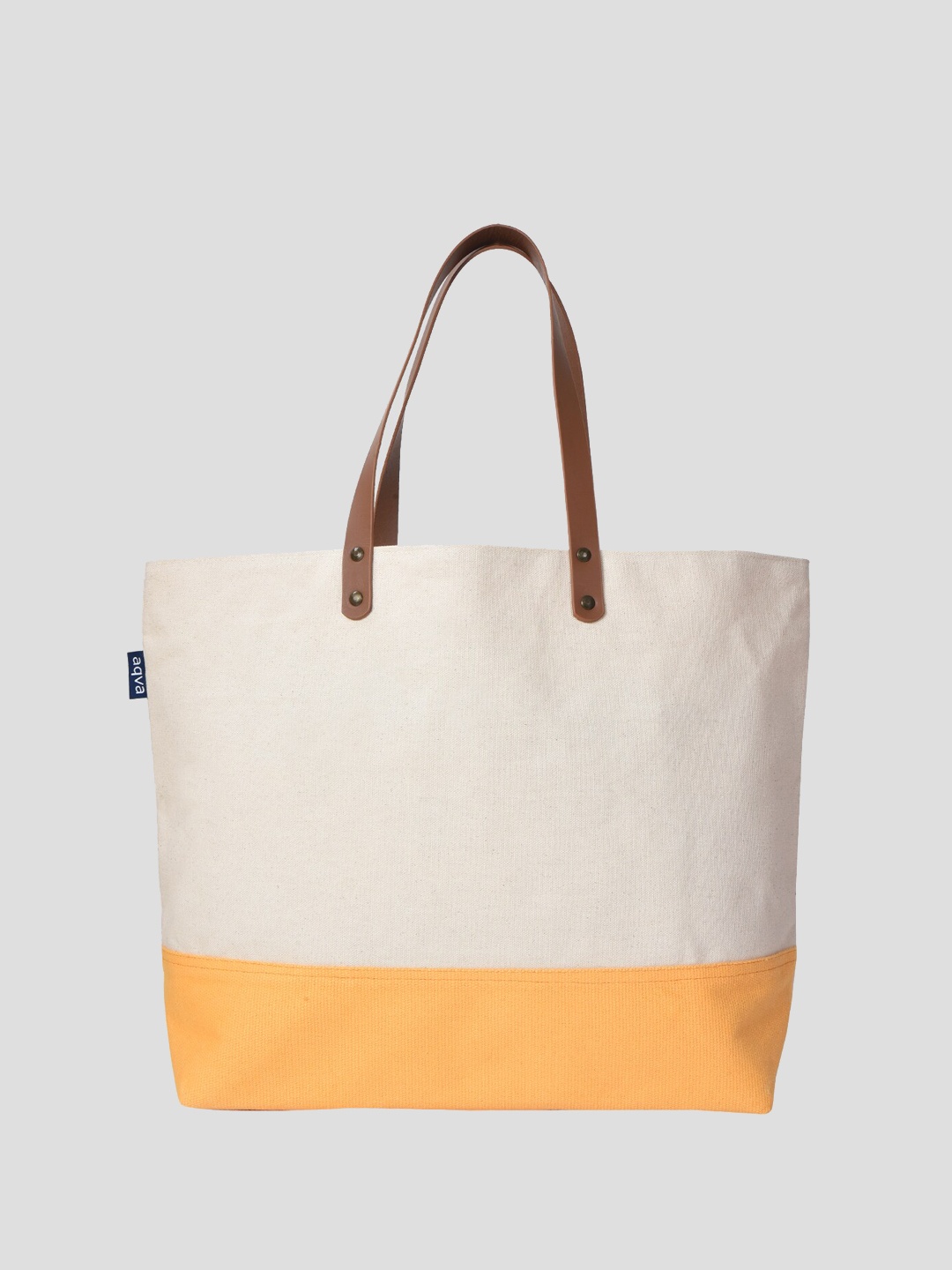 

AQVA Colourblocked Oversized 12 Inch Laptop12Shopper Tote Bag, Off white