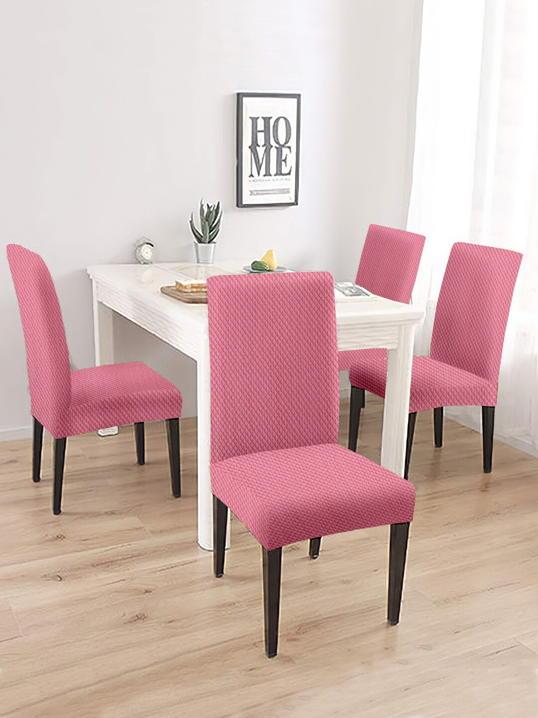 

Cortina Pink 4 Pieces Printed Chair Cover
