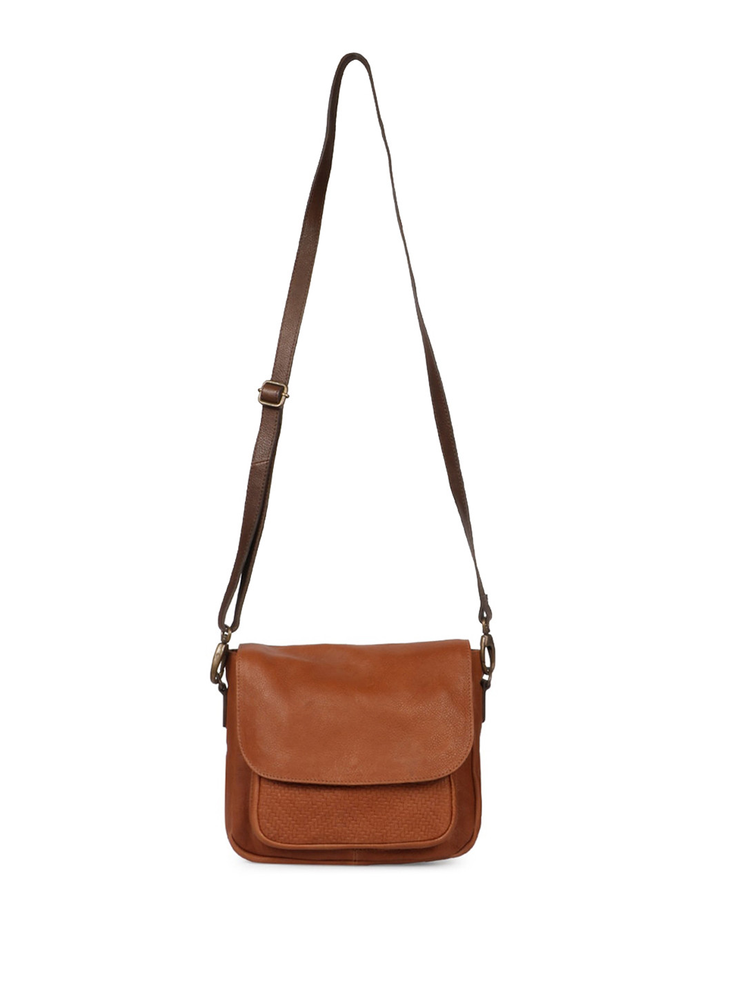 

Favore Leather Oversized Structured Sling Bag with Tasselled, Tan