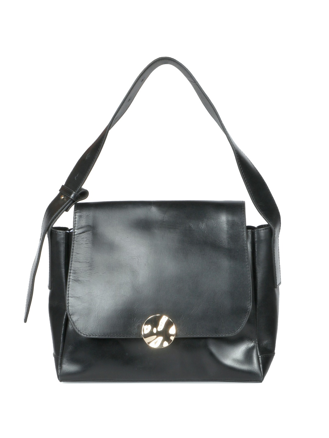 

Favore Leather Structured Handheld Bag, Black