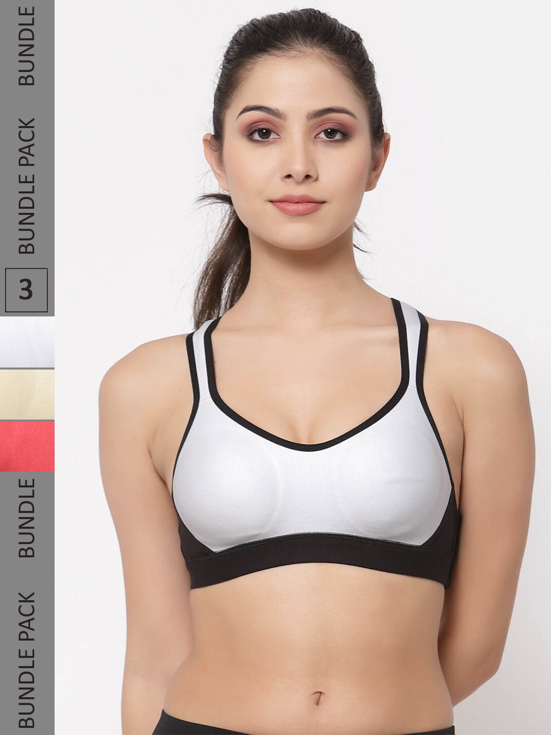 

College Girl Pack of 3 Full Coverage Non Padded Side Closure Bra With All Day Comfort, White