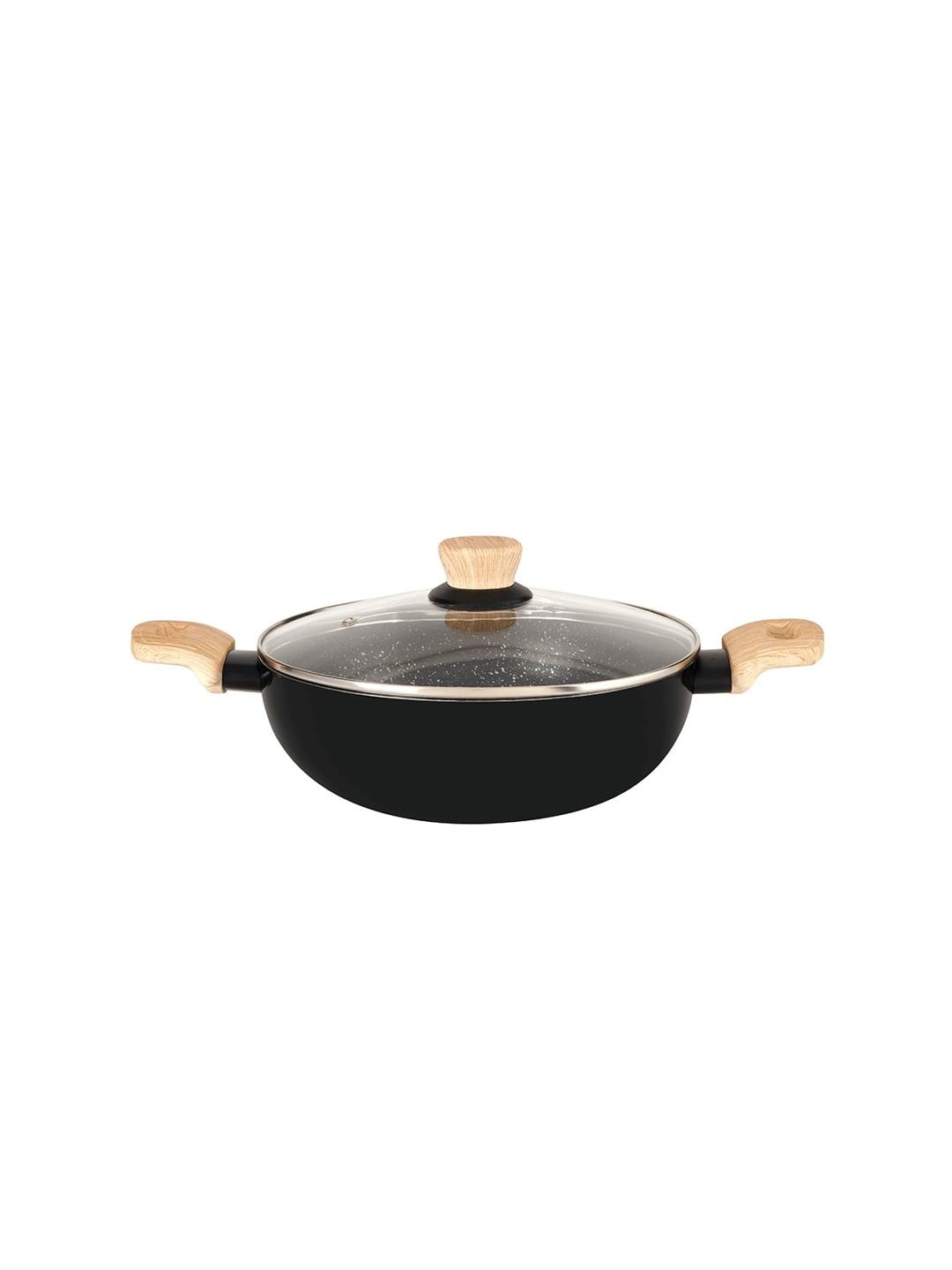 

BERGNER Induction Bottom Bellini Plus Aura 5-Layer Non-Stick Kadai with Lid 4.5L, Black