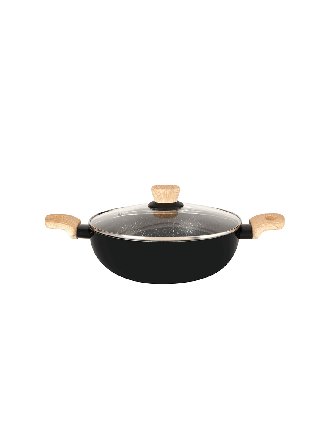 

Bergner Bellini Plus Aura 5-Layer Induction Bottom Non-Stick 20 cm (2.3 L) Kadai with Lid, Black