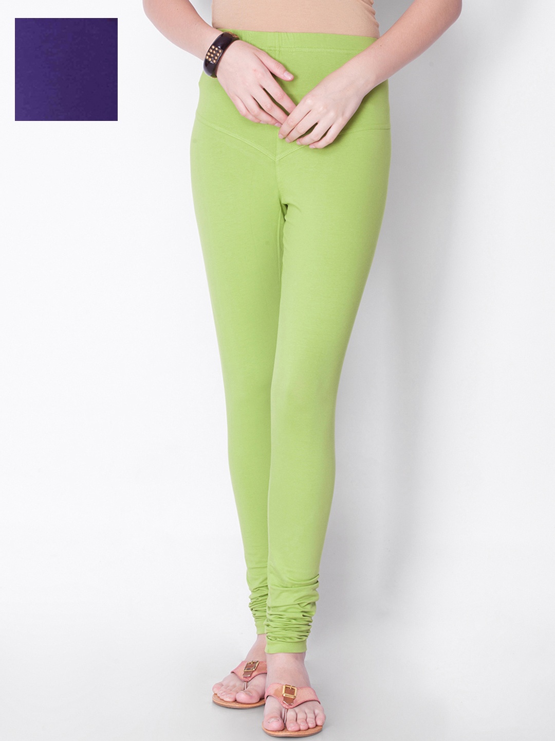 

Dollar Missy Women Pack of 2 Churidar-Length Leggings, Green