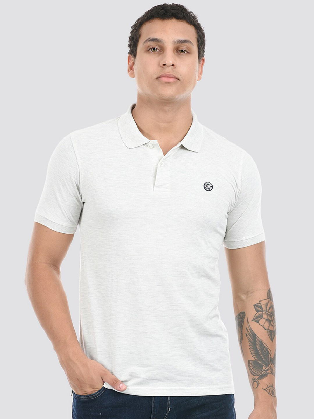 

Cloak & Decker by Monte Carlo Polo Collar Short Sleeves T-Shirt, Grey melange