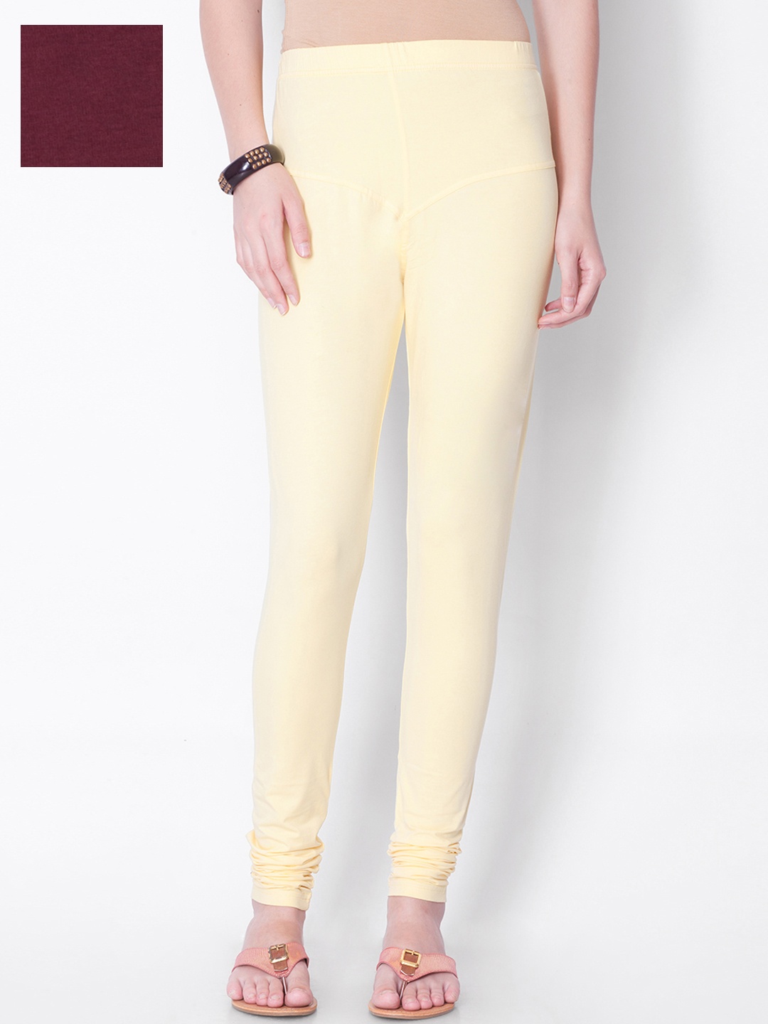 

Dollar Missy Pack of 2 Churidar-Length Leggings, Cream