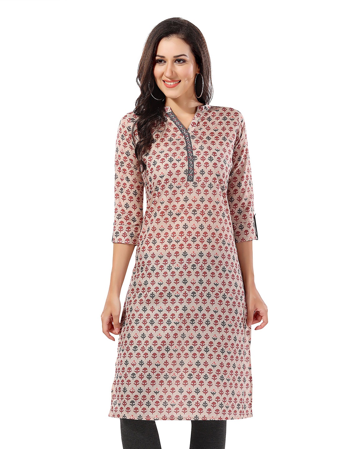 

Keshubaba Ethnic Motifs Printed Kurta, Beige