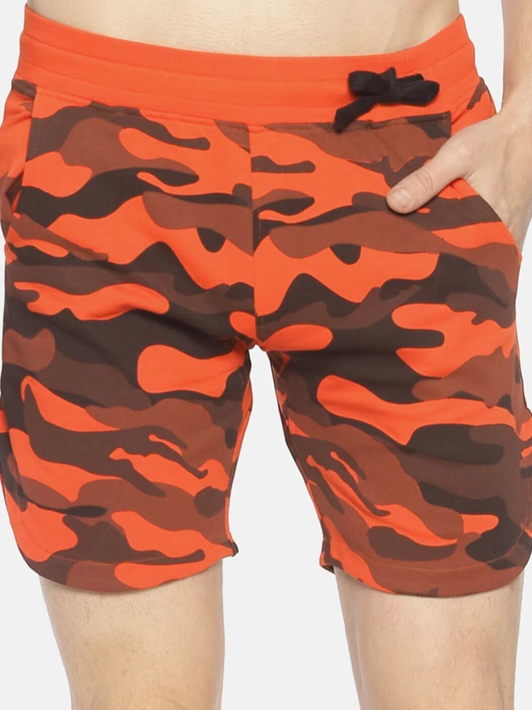 

KULTPRIT Camouflage Printed Slim Fit Shorts, Orange