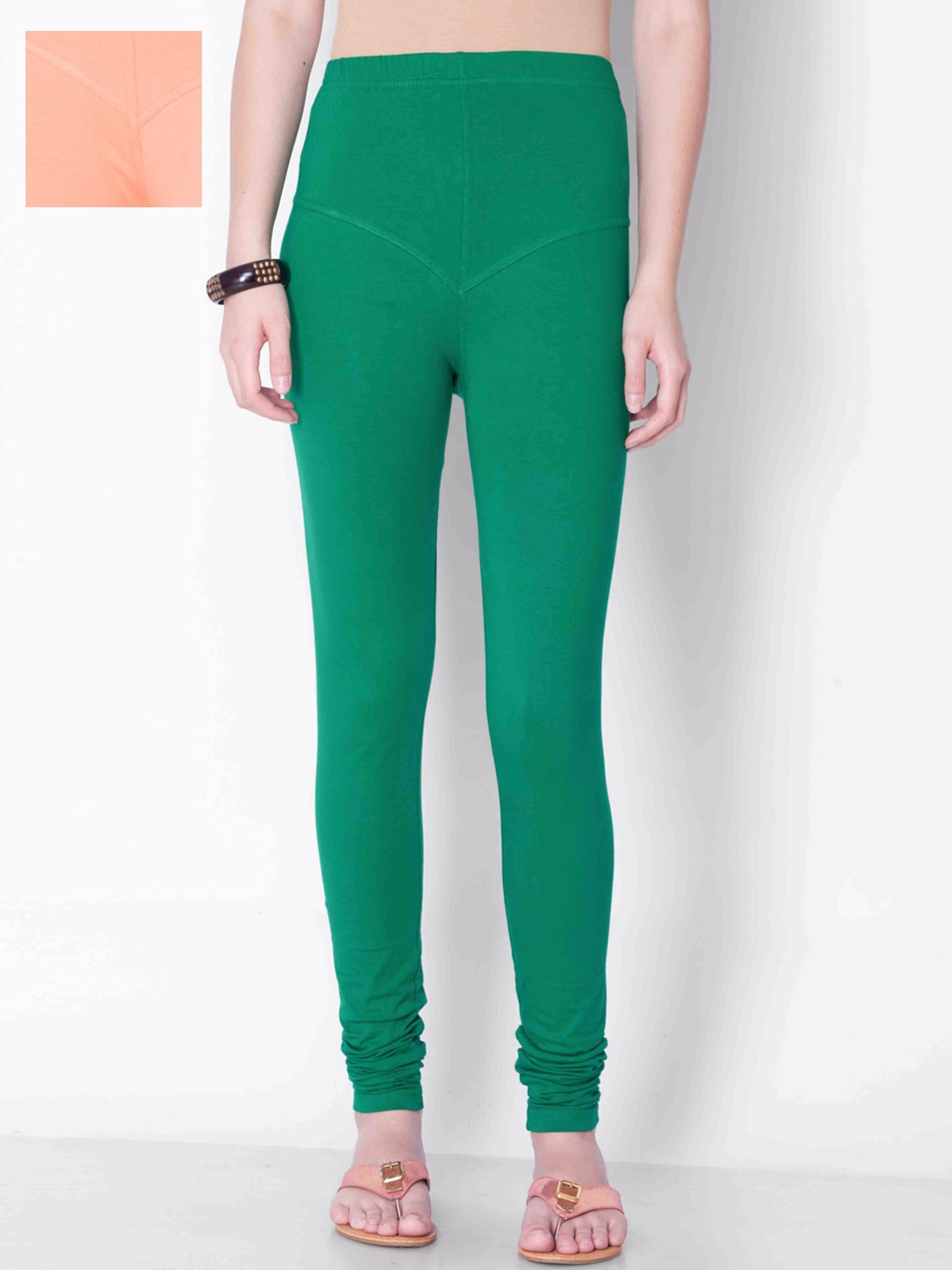 

Dollar Missy Pack of 2 Churidar-Length Leggings, Green