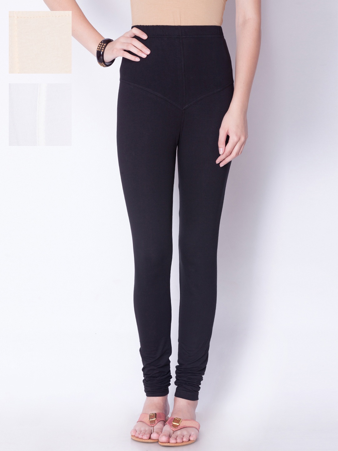 

Dollar Missy Pack of 3 Churidar-Length Leggings, Black