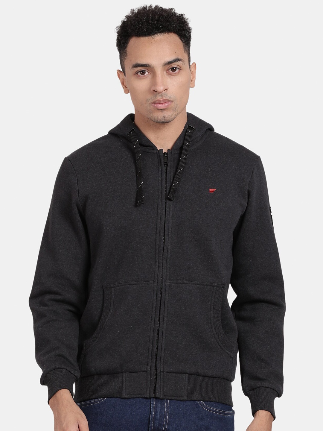 

t-base Hooded Front Open Sweatshirt, Black