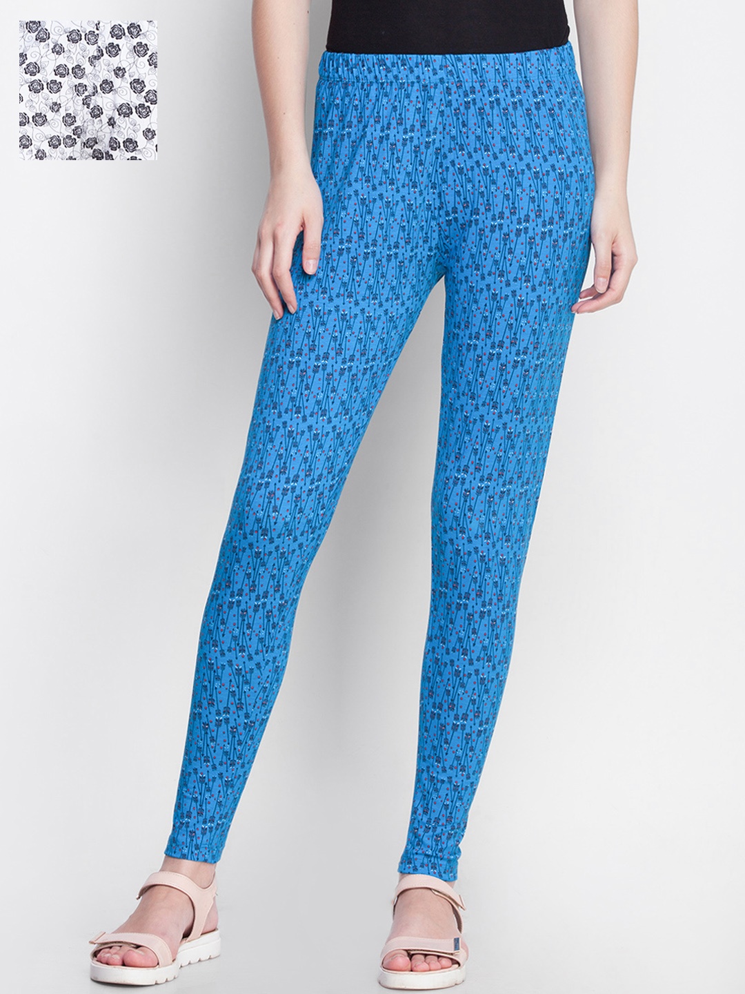 

Dollar Missy Pack of 2 Ankle-Length Printed Leggings, Blue