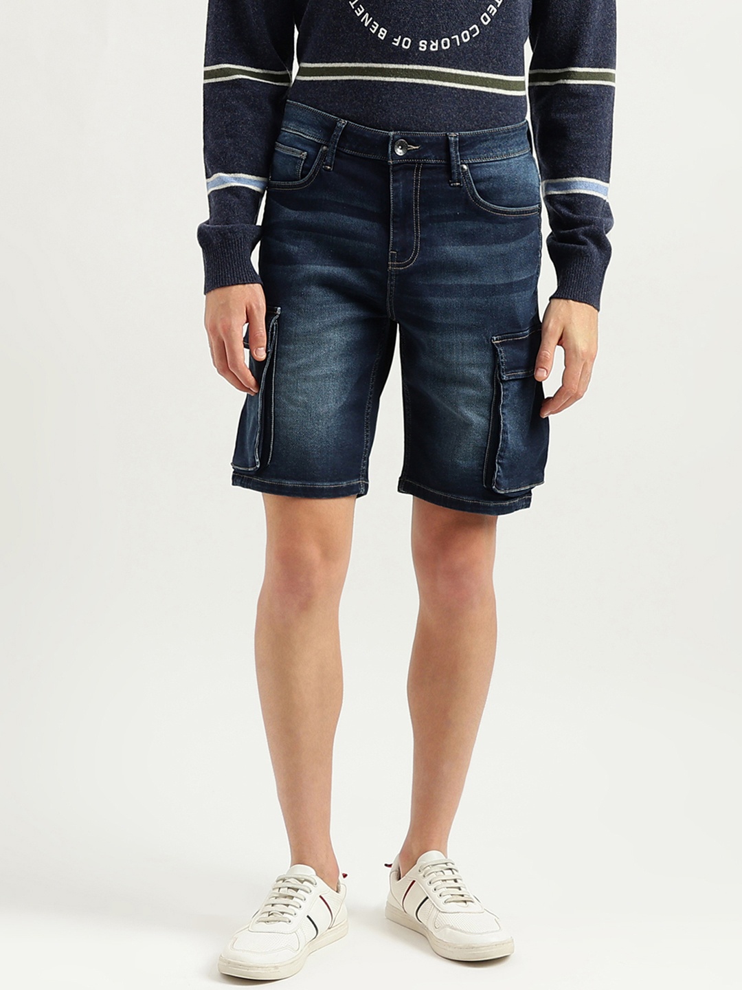 

United Colors of Benetton Men Blue Slim Fit Shorts