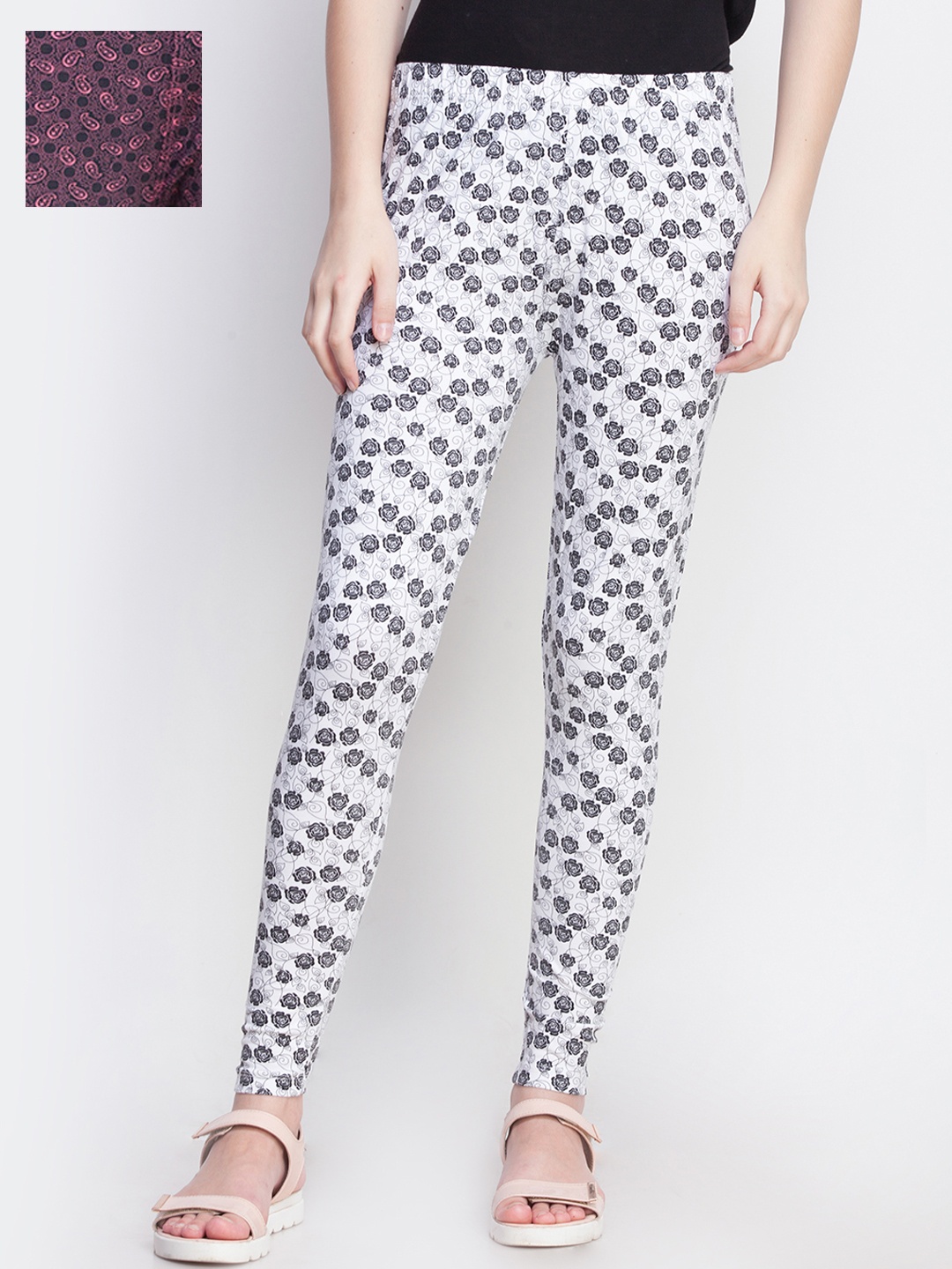 

Dollar Missy Pack of 2 Ankle-Length Printed Leggings, Purple
