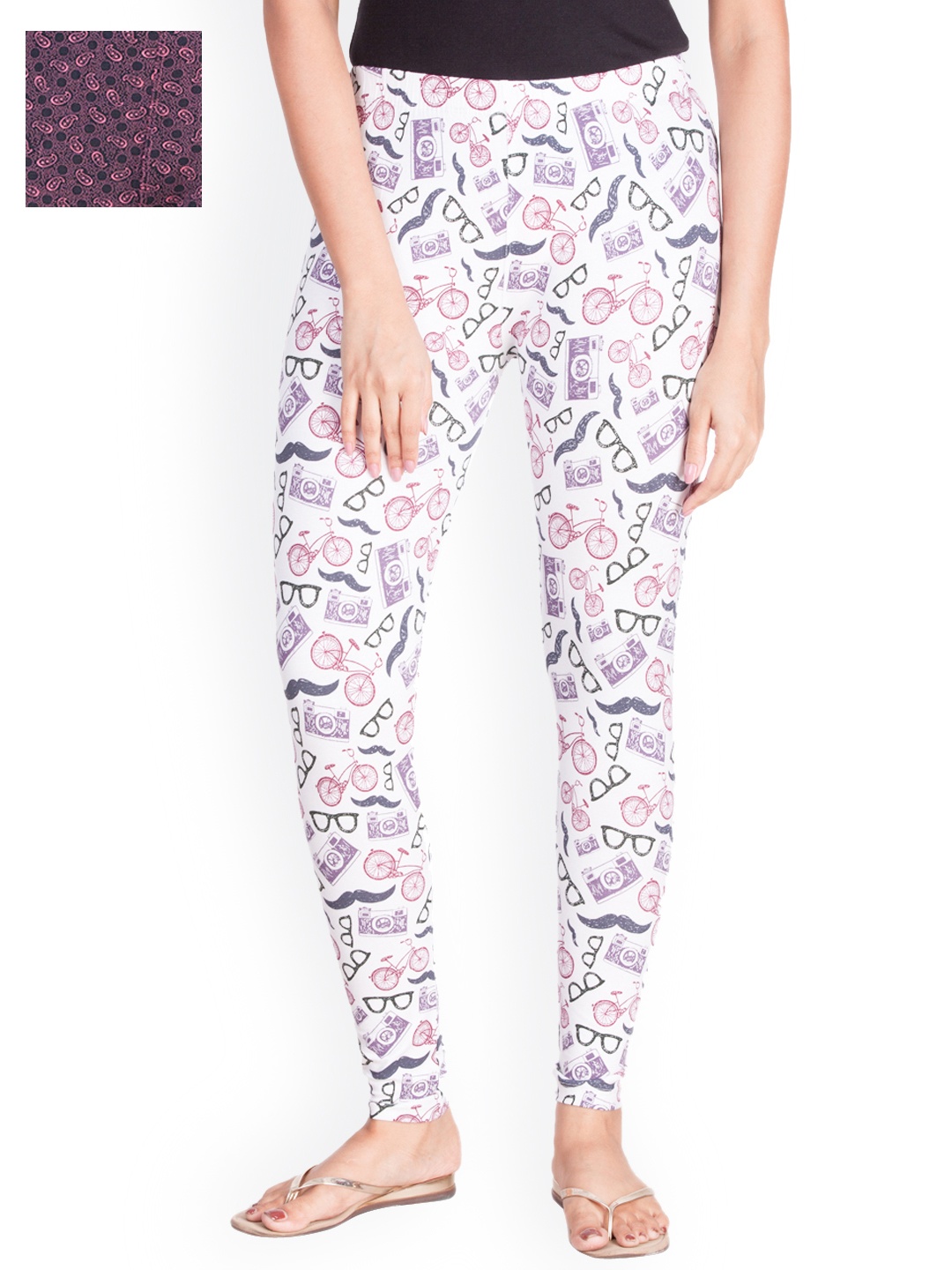 

Dollar Missy Pack of 2 Ankle-Length Printed Leggings, Purple