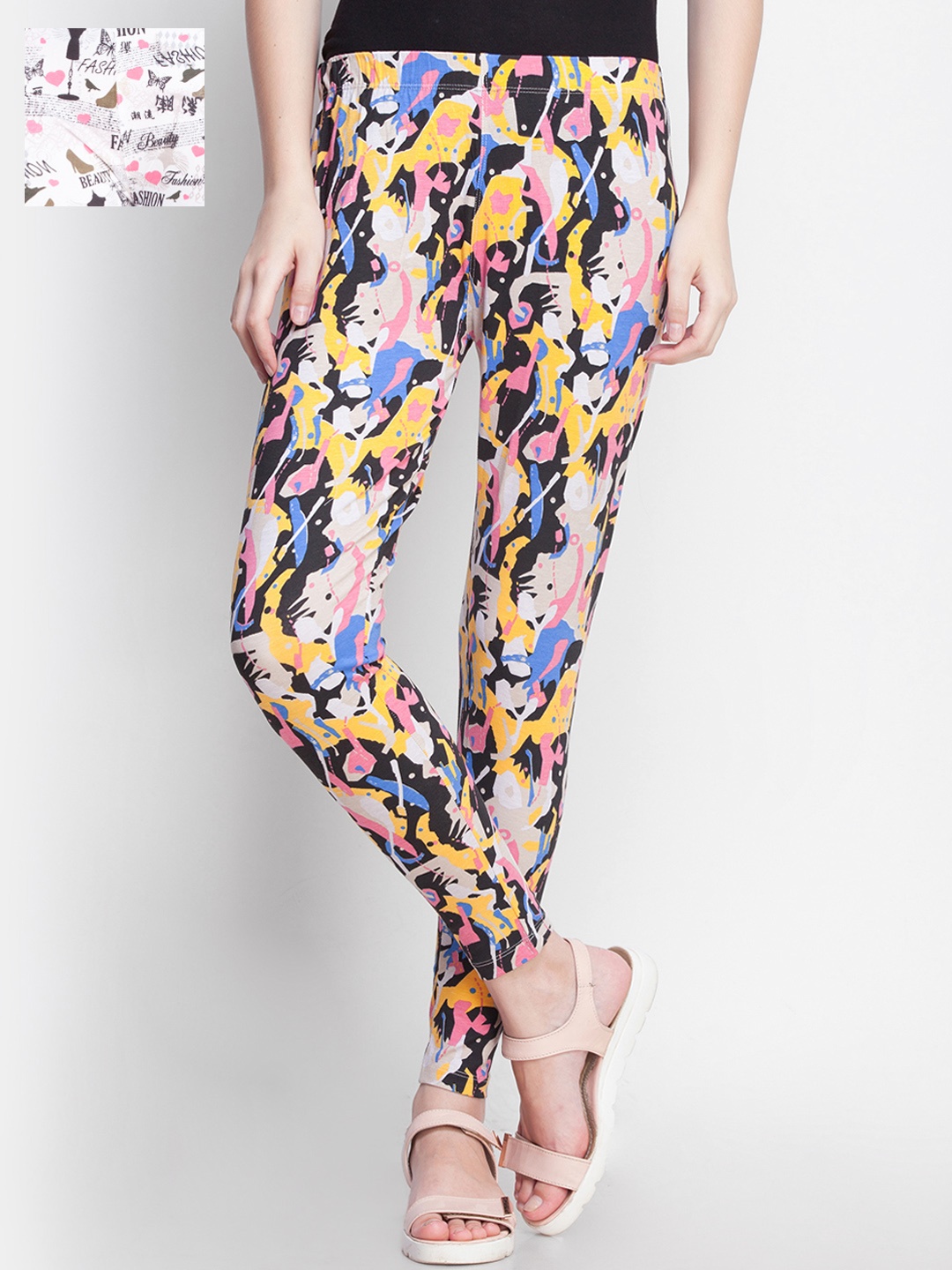 

Dollar Missy Pack of 2 Ankle-Length Printed Leggings, Multi