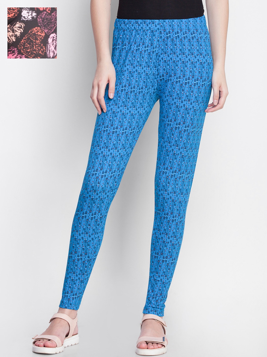 

Dollar Missy Pack of 2 Ankle-Length Printed Leggings, Blue