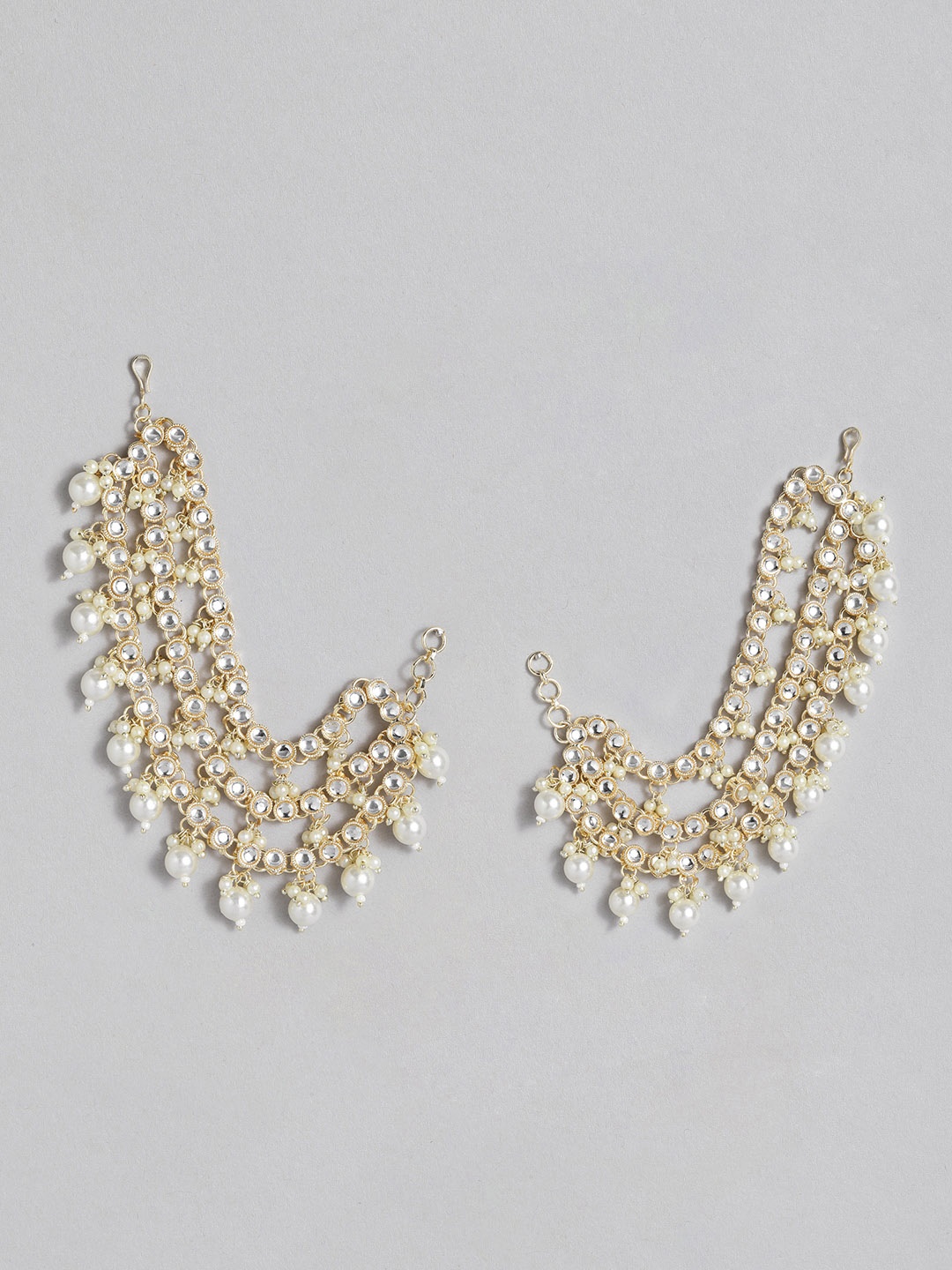 

Peora Gold-Plated Kundan Contemporary Earrings, White