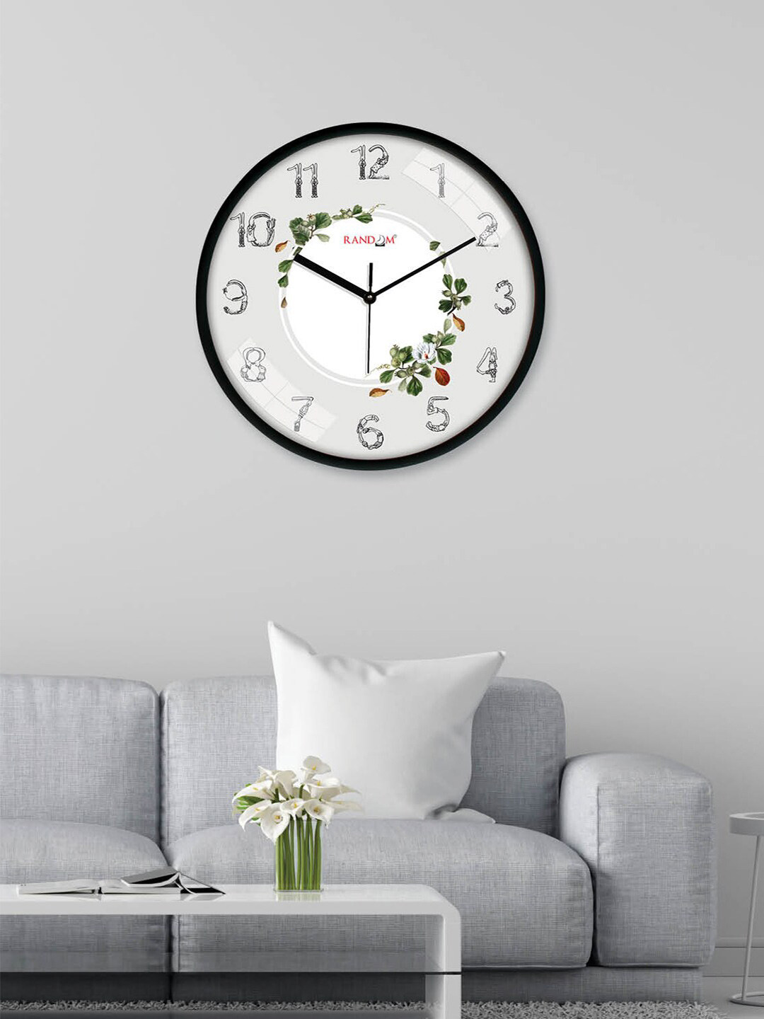 

RANDOM Black & White Printed Round Shape Analogue Wall Clock