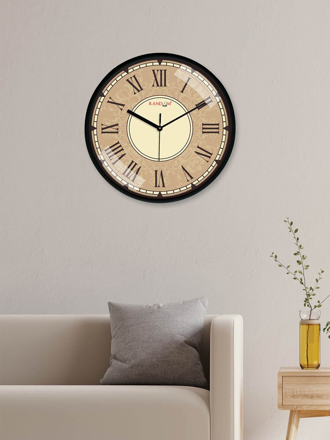 

RANDOM Black & Beige Printed Contemporary Analogue Wall Clock