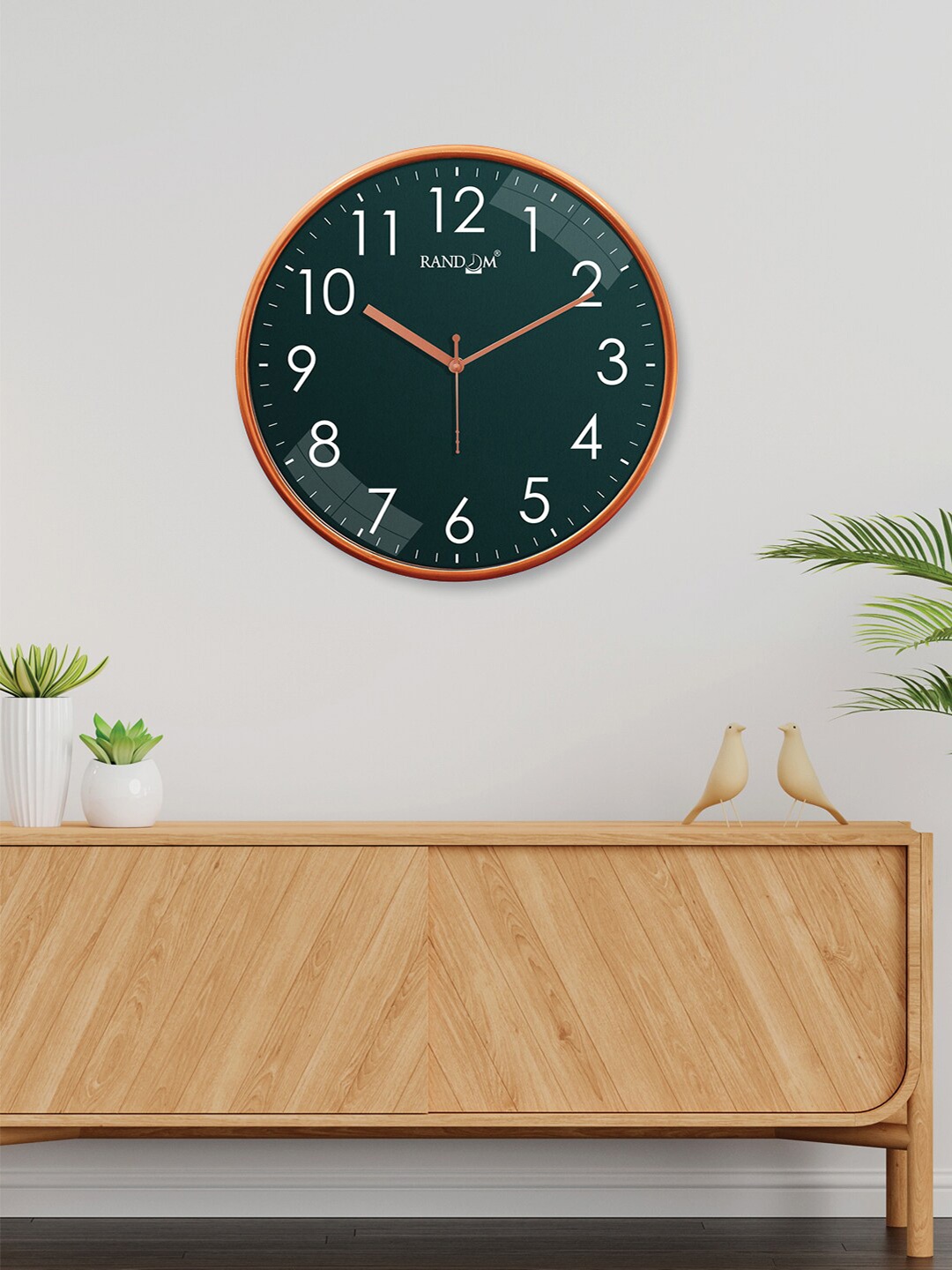 

RANDOM Copper-Toned & Green Printed Contemporary Analogue Wall Clock