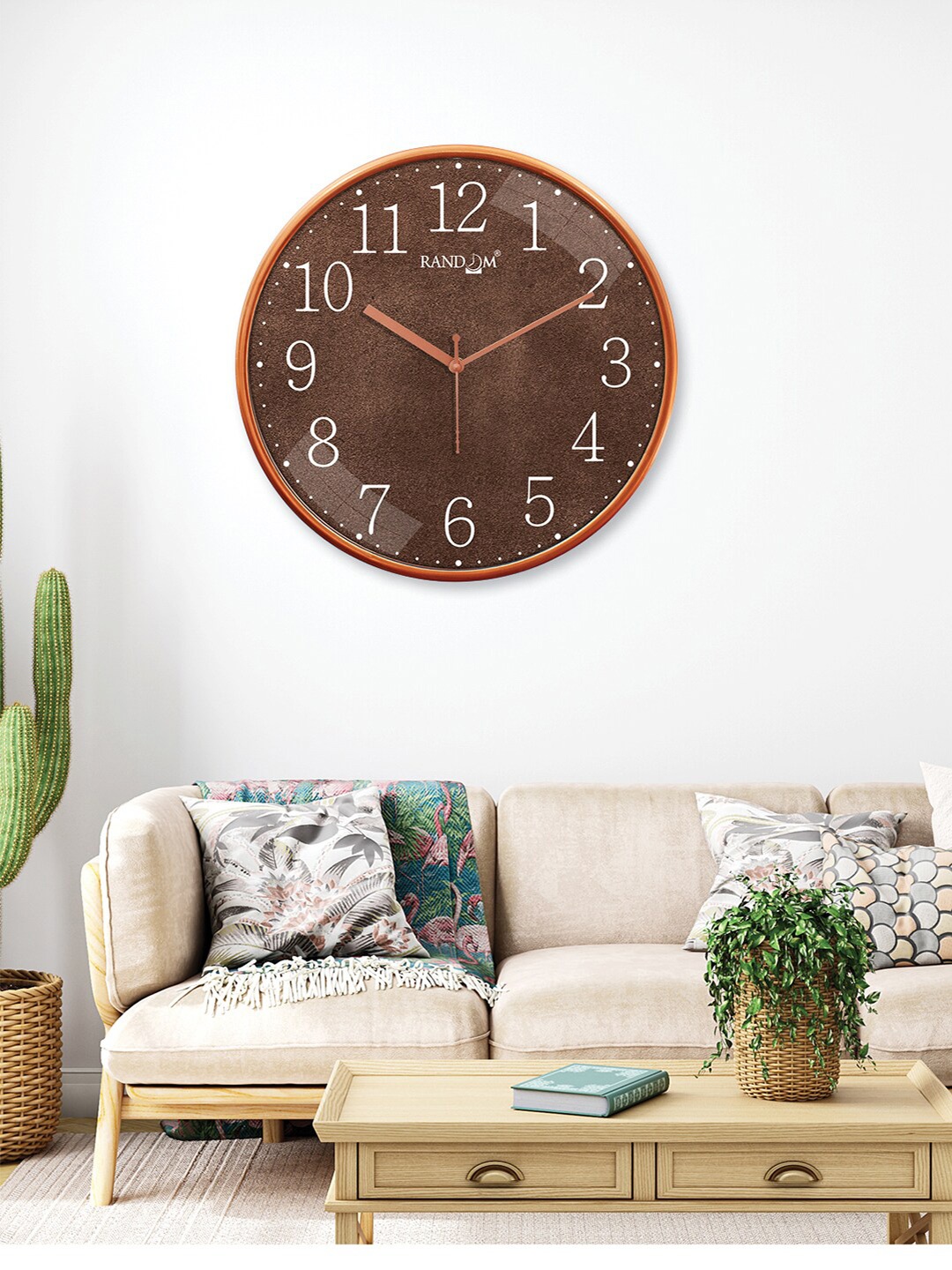 

RANDOM Copper-Toned & White Printed Contemporary Analogue Wall Clock