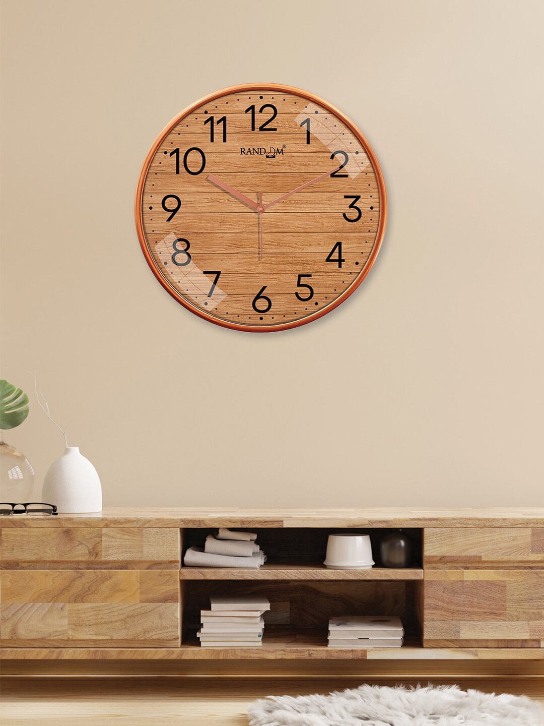 

RANDOM Copper-Toned & Black Printed Contemporary Analogue Wall Clock