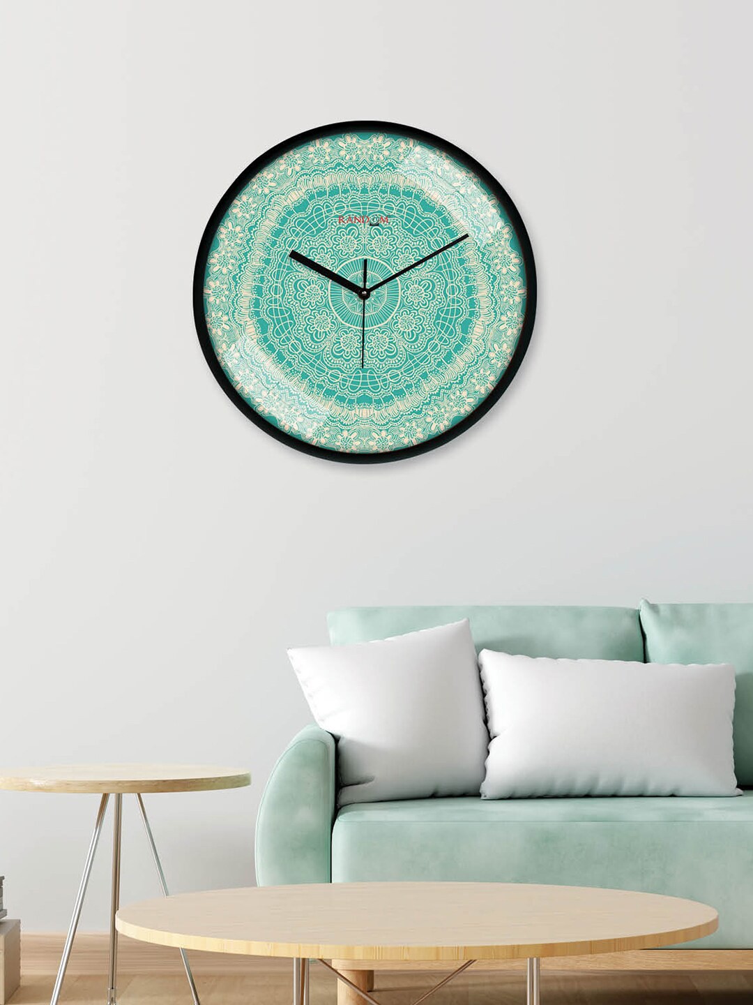 

RANDOM Black & Blue Printed Contemporary Wall Clock