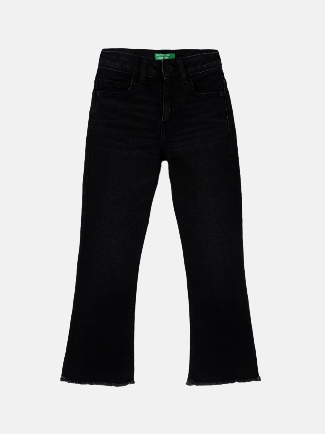 

United Colors of Benetton Girls Clean Look Mid Rise Bootcut Jeans, Black
