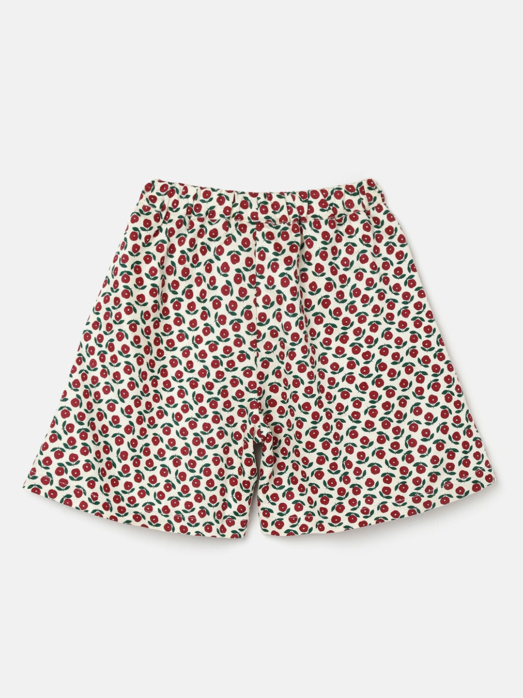 

United Colors of Benetton Girls Floral Printed Shorts, Cream
