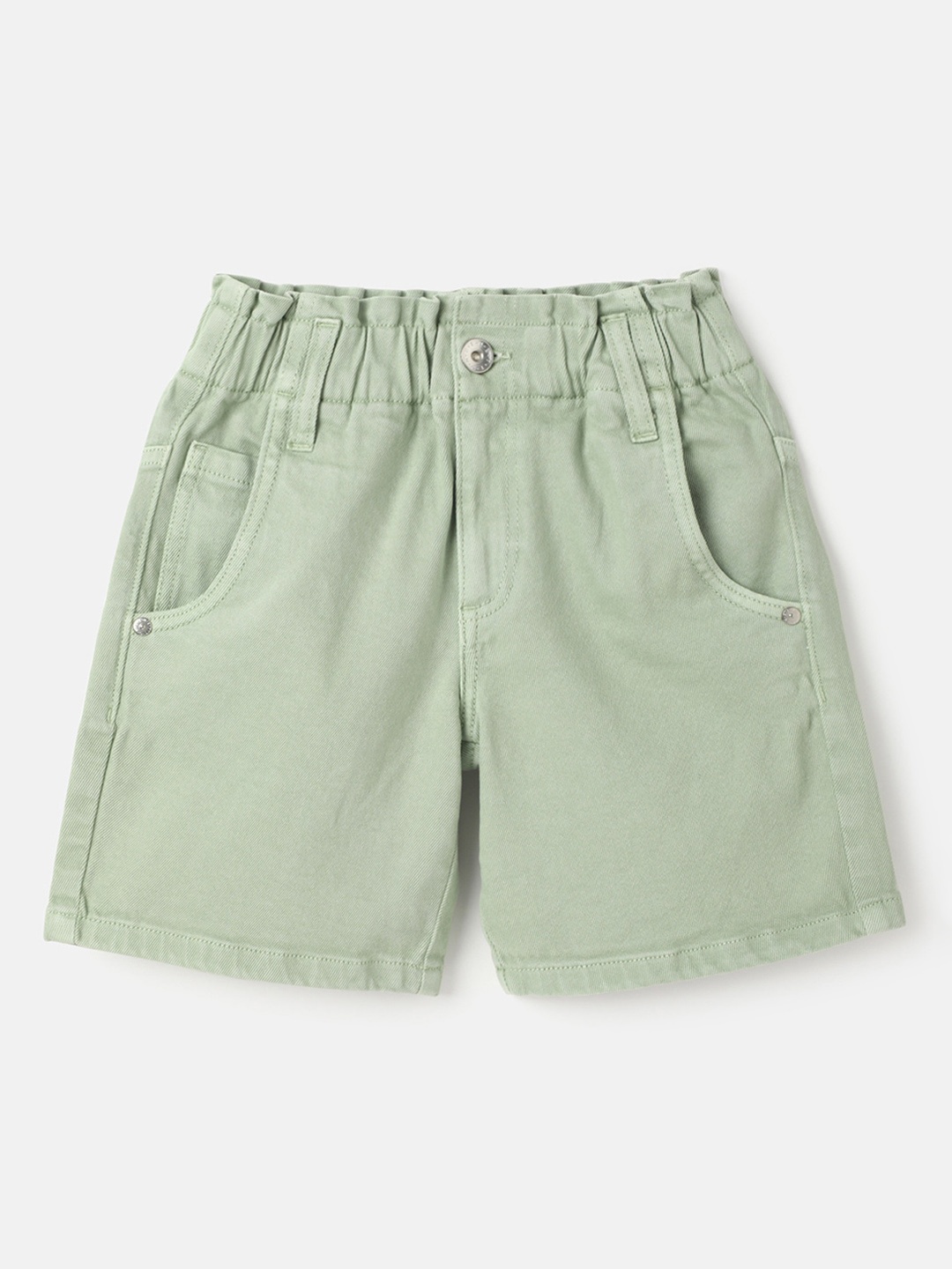

United Colors of Benetton Girls Mid-Rise Regular Fit Shorts, Green