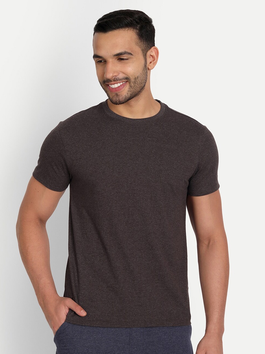 

Asterisk Round Neck Cotton T-shirt, Black