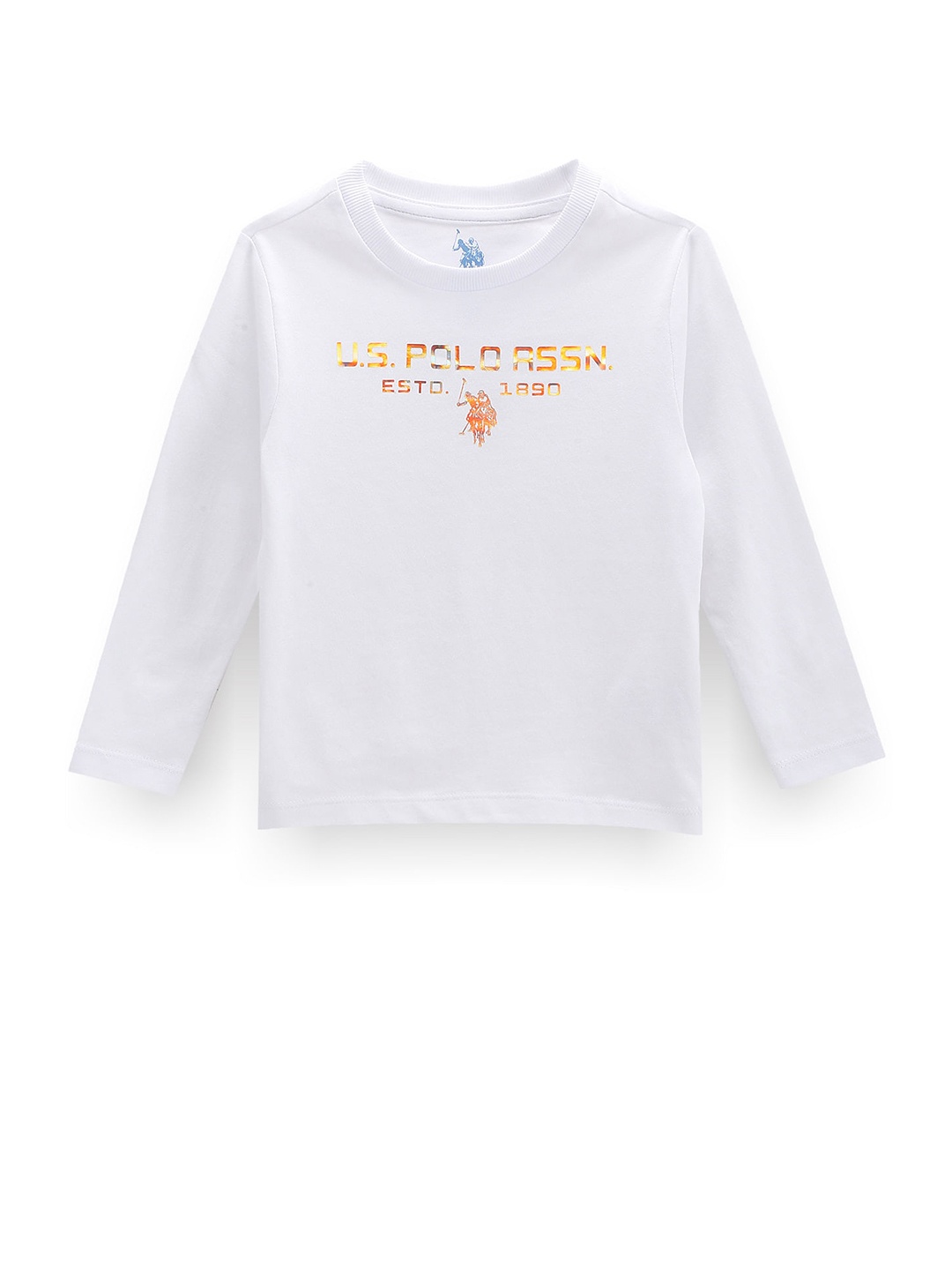 

U.S. Polo Assn. Kids Boys Brand Logo Printed Cotton Regular T-shirt, White