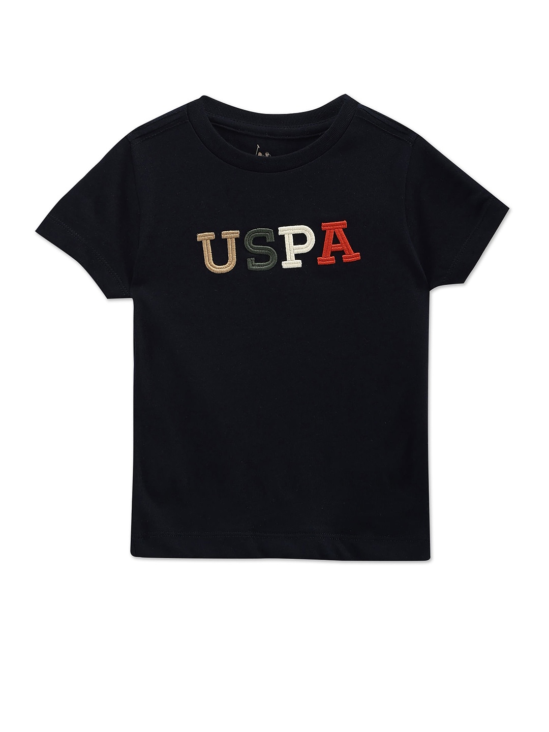 

U.S. Polo Assn. Kids Boys Round Neck Pure Cotton T-shirt, Navy blue
