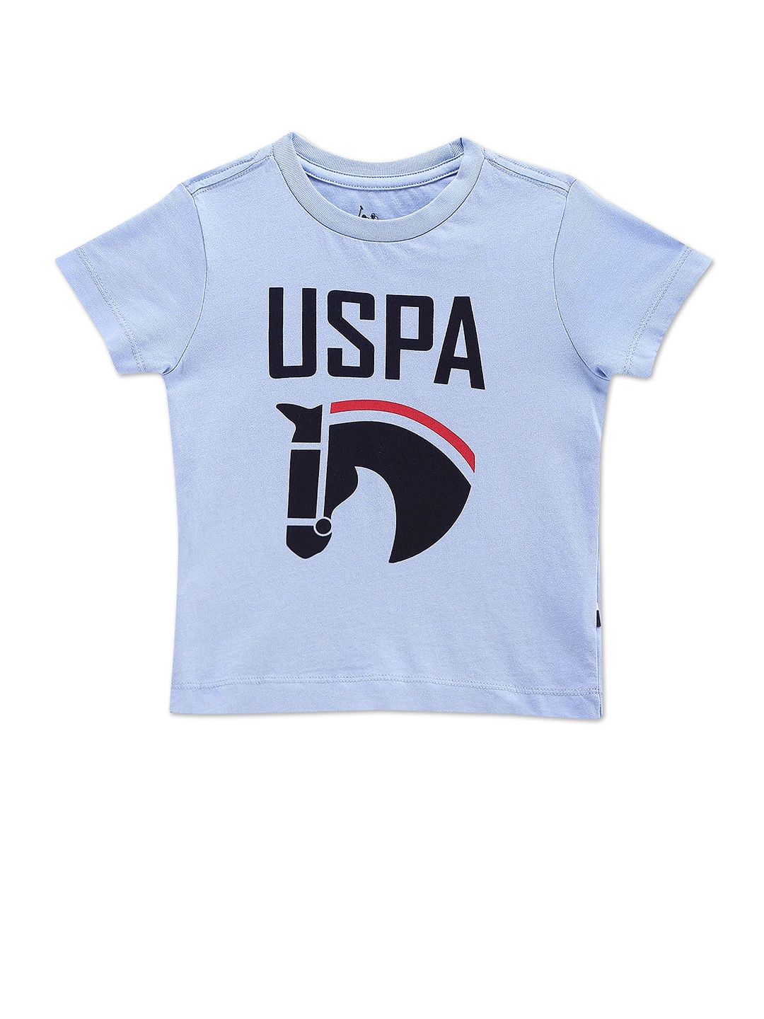 

U.S. Polo Assn. Kids Boys Graphic Printed Pure Cotton T-shirt, Blue