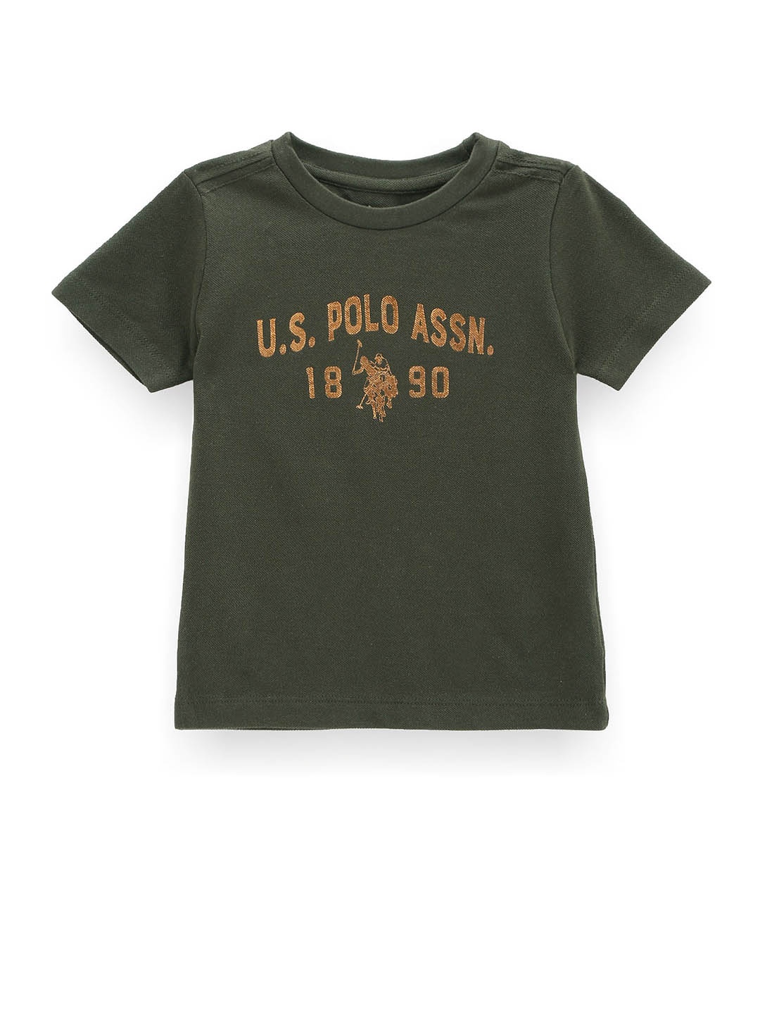 

U.S. Polo Assn. Kids Boys Typography Printed Pure Cotton T-shirt, Green